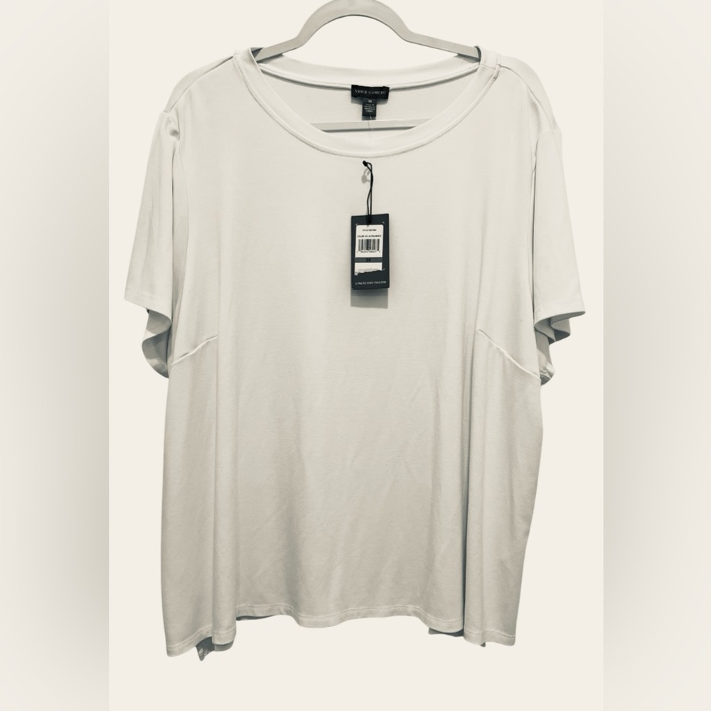 NWT Vince Camaro women’s 3X scoop neck short sleeve ultra white shirt